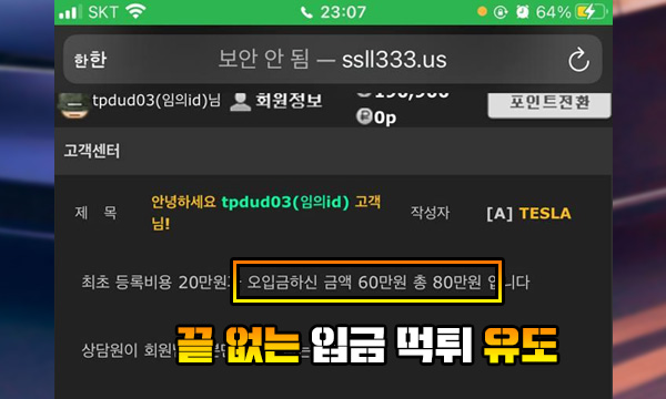 테슬라 먹튀 끝 없는 입먹 유도