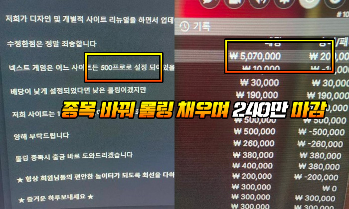 알파고 먹튀 종목 바꿔 롤링 채우며 240만 마감