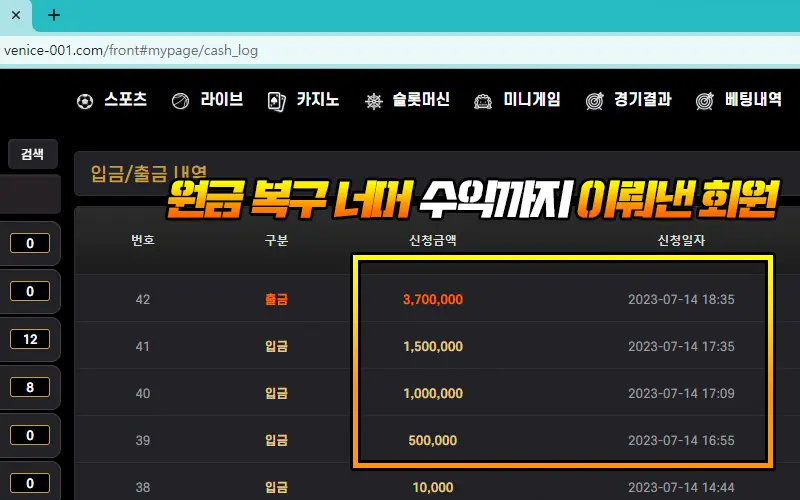 원금 복구 너머 수익까지 이뤄낸 회원