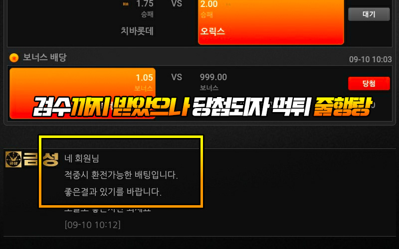 검수까지 받았으나 당첨되자 금성 먹튀 줄행랑