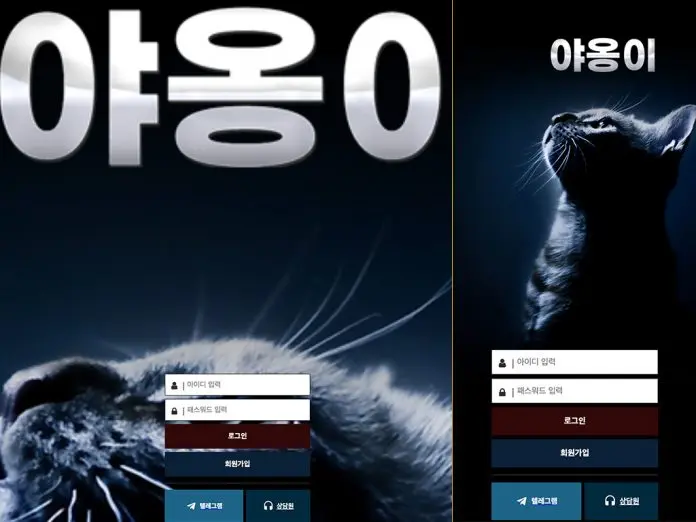 먹튀사이트 야옹이 어색한 외관