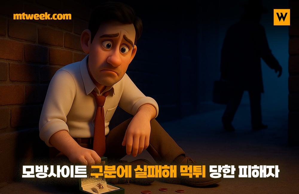 모방사이트 구분에 실패해 먹튀 당한 피해자