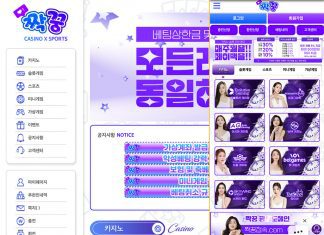 짝꿍 먹튀 홈 화면 캡처 왼쪽 PC 버전, 오른쪽 모바일 버전