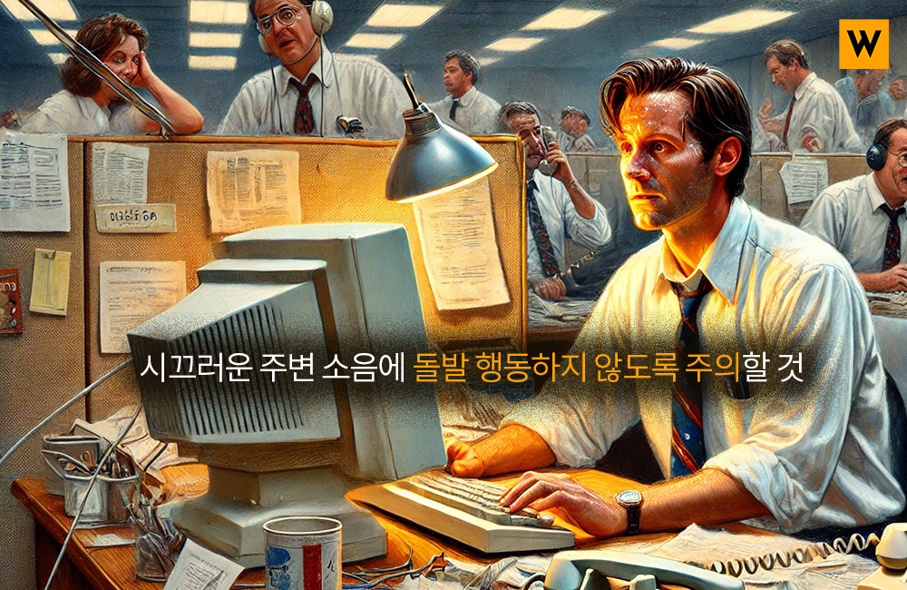 시끄러운 주변 소음에 돌발 행동하지 않도록 주의할 것