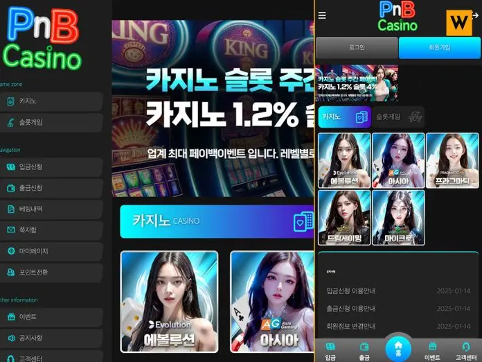 pnb 먹튀 발생처 홈 화면 캡처