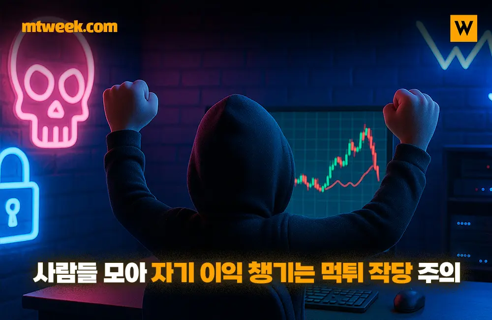 사람들 모아 자기 이익 챙기는 먹튀 작당 주의