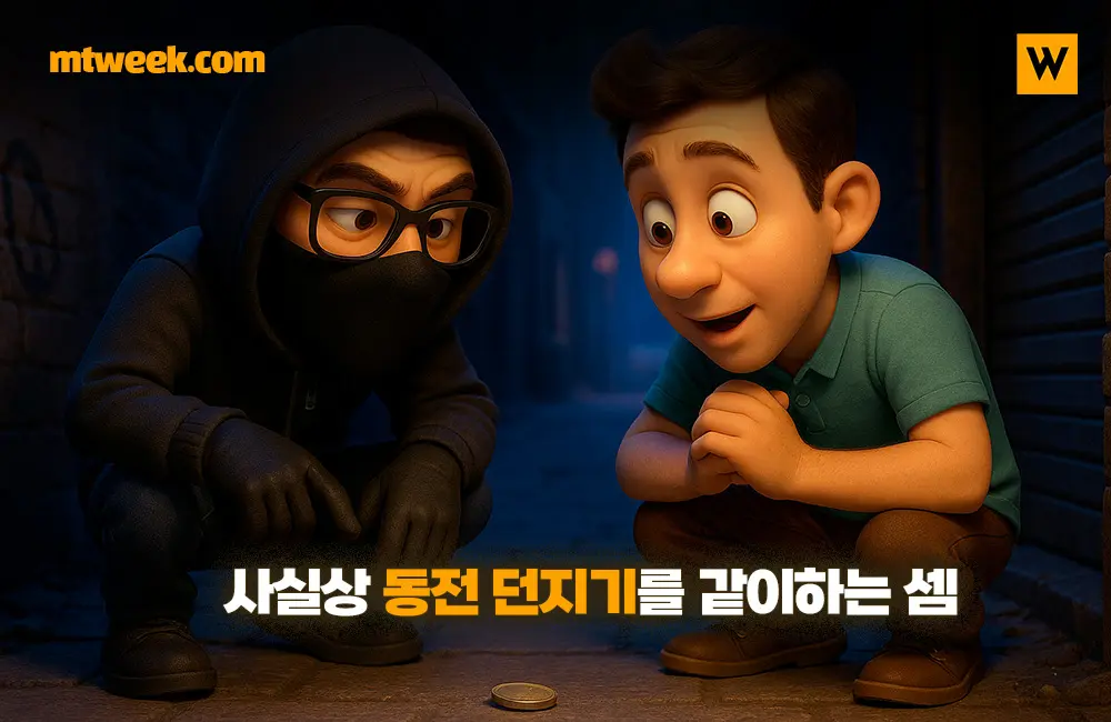 사실상 동전 던지기를 같이하는 셈