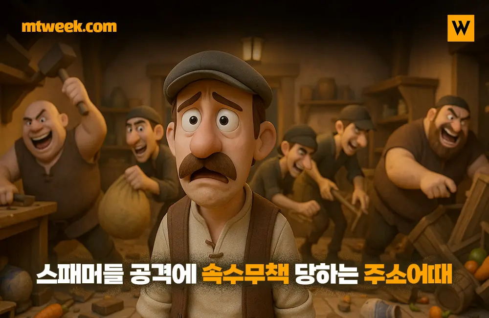 스패머들 공격에 속수무책 당하는 주소어때